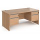 Harlow Panel End Straight Desk with 2 x Two Drawer Pedestals